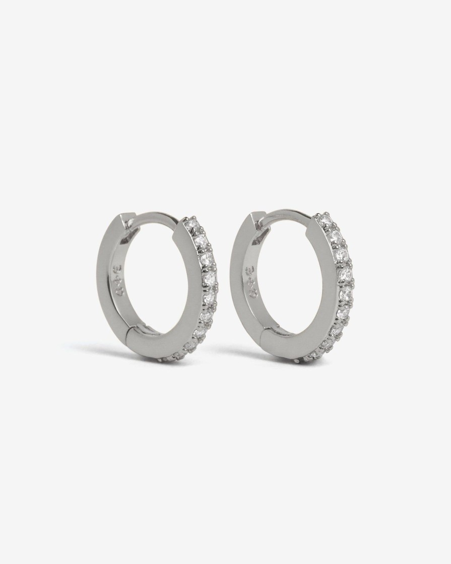 Earrings Ask & Embla | Classic Bejewelled Huggie Earrings