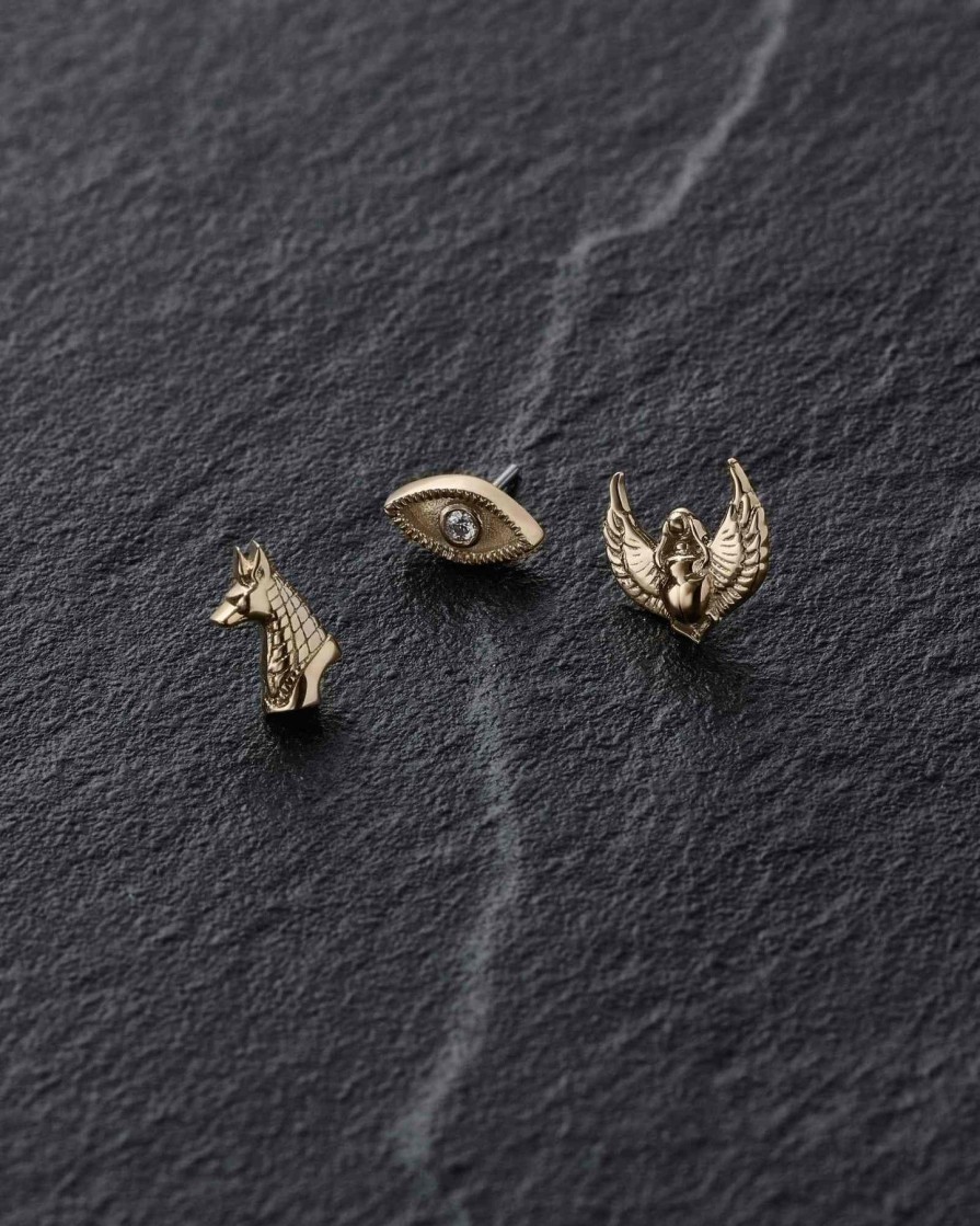 Piercing Jewelry Ask & Embla | Qaela Scarab Threadless End (14K ) Gold