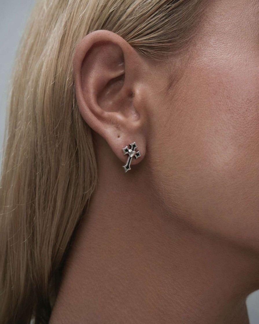 Earrings Ask & Embla | Priestess Stud Earrings Silver