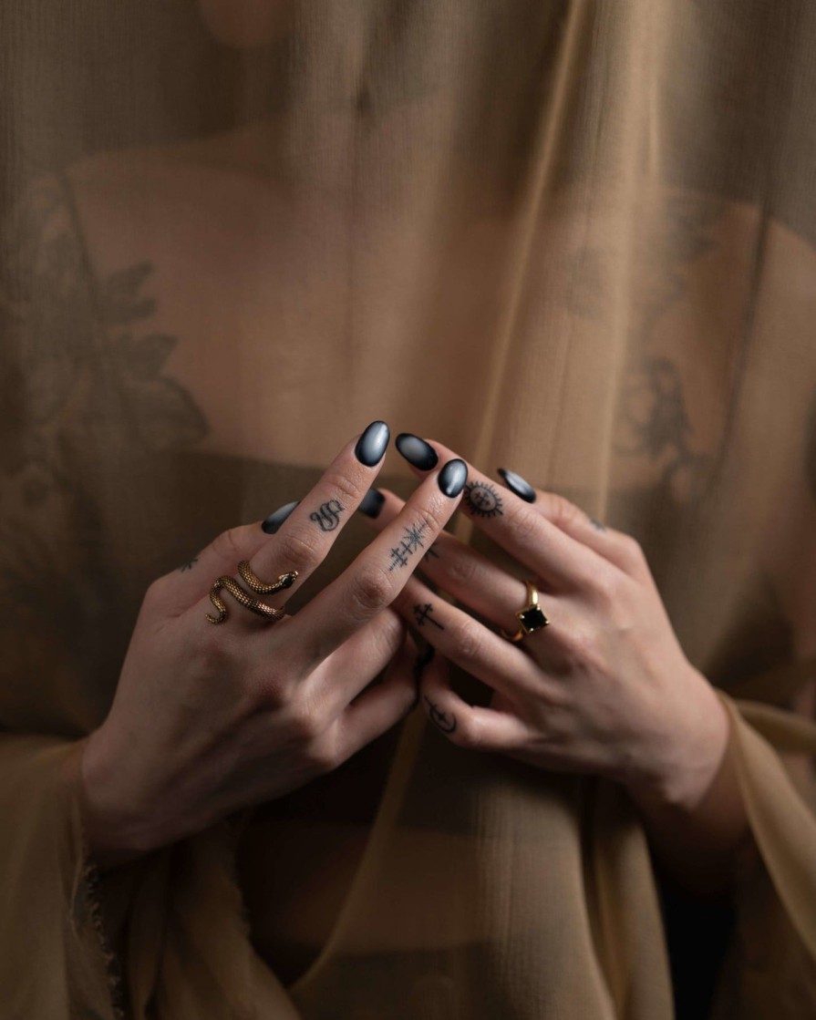 Rings Ask & Embla | Black Lake Serpent Ring