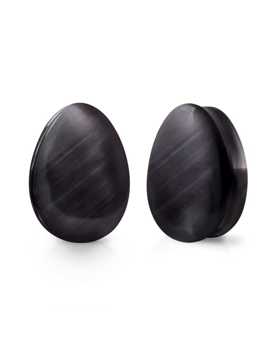 Plugs & Tunnels Ask & Embla | Smoky Dragon'S Eye Teardrop Plugs