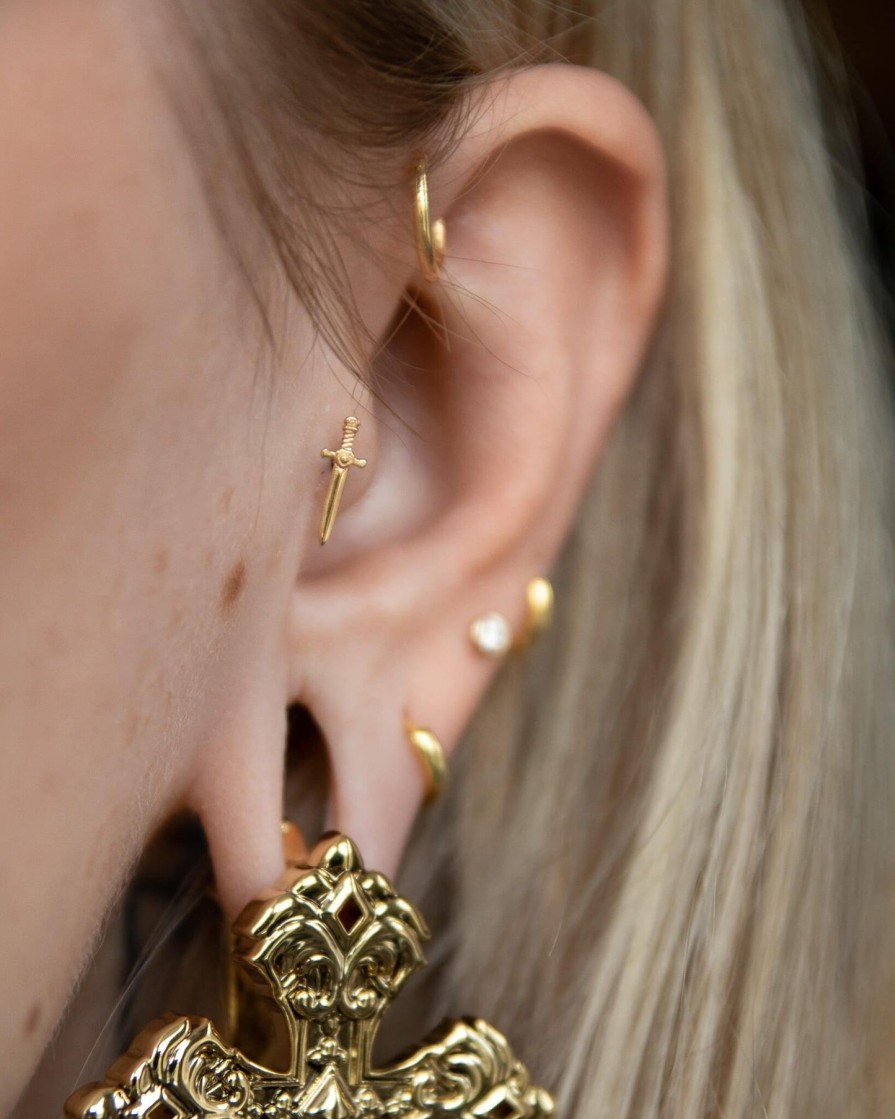 Piercing Jewelry Ask & Embla | Godric Sword Threadless End (14K ) Gold