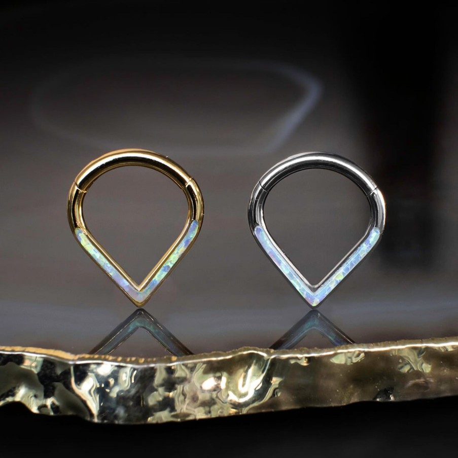 Piercing Jewelry Ask & Embla | Opal Teardrop Clicker